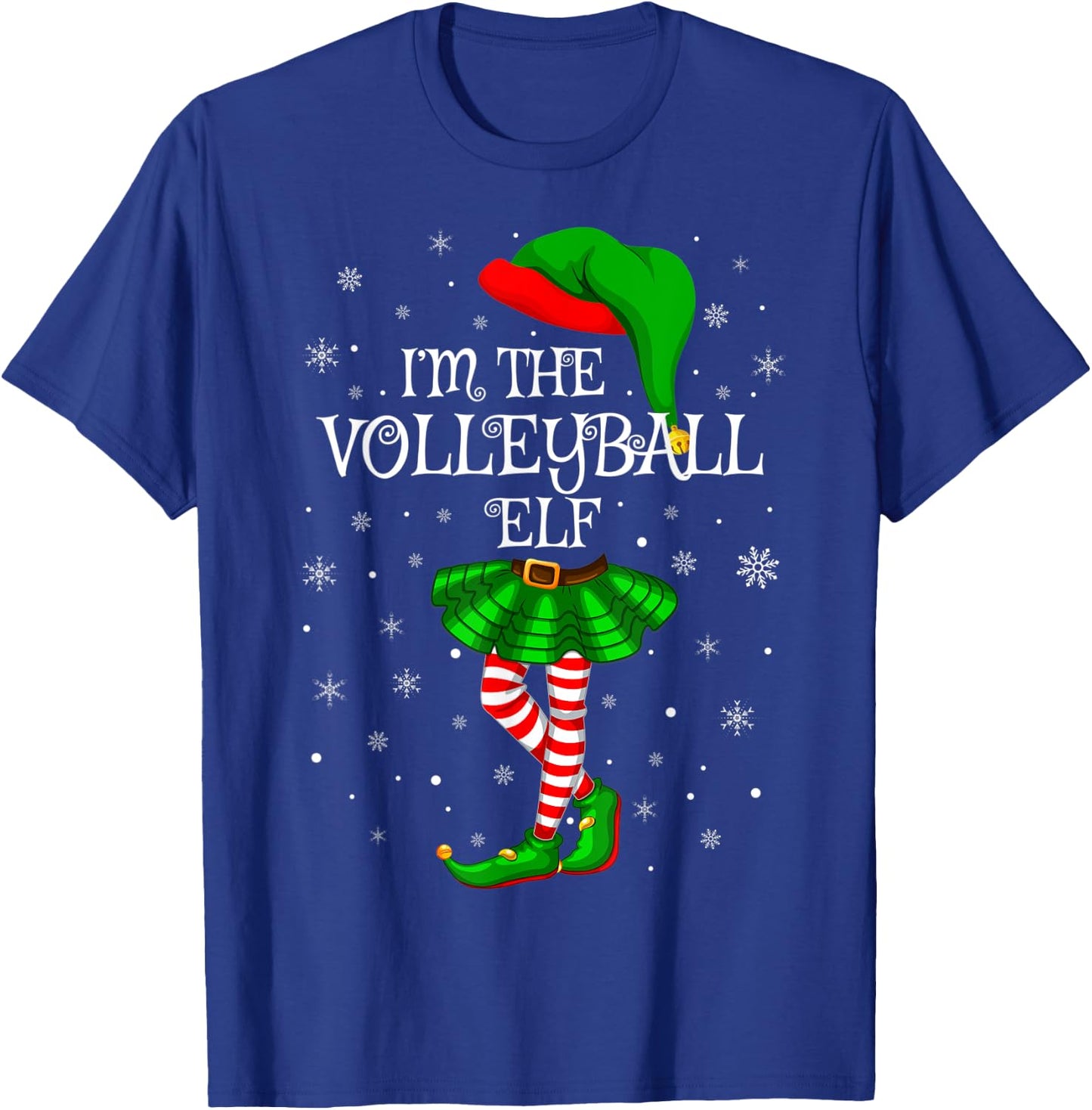 Matching Family Group I'm The Volleyball Elf Christmas T-Shirt - T-Shirt | Royal