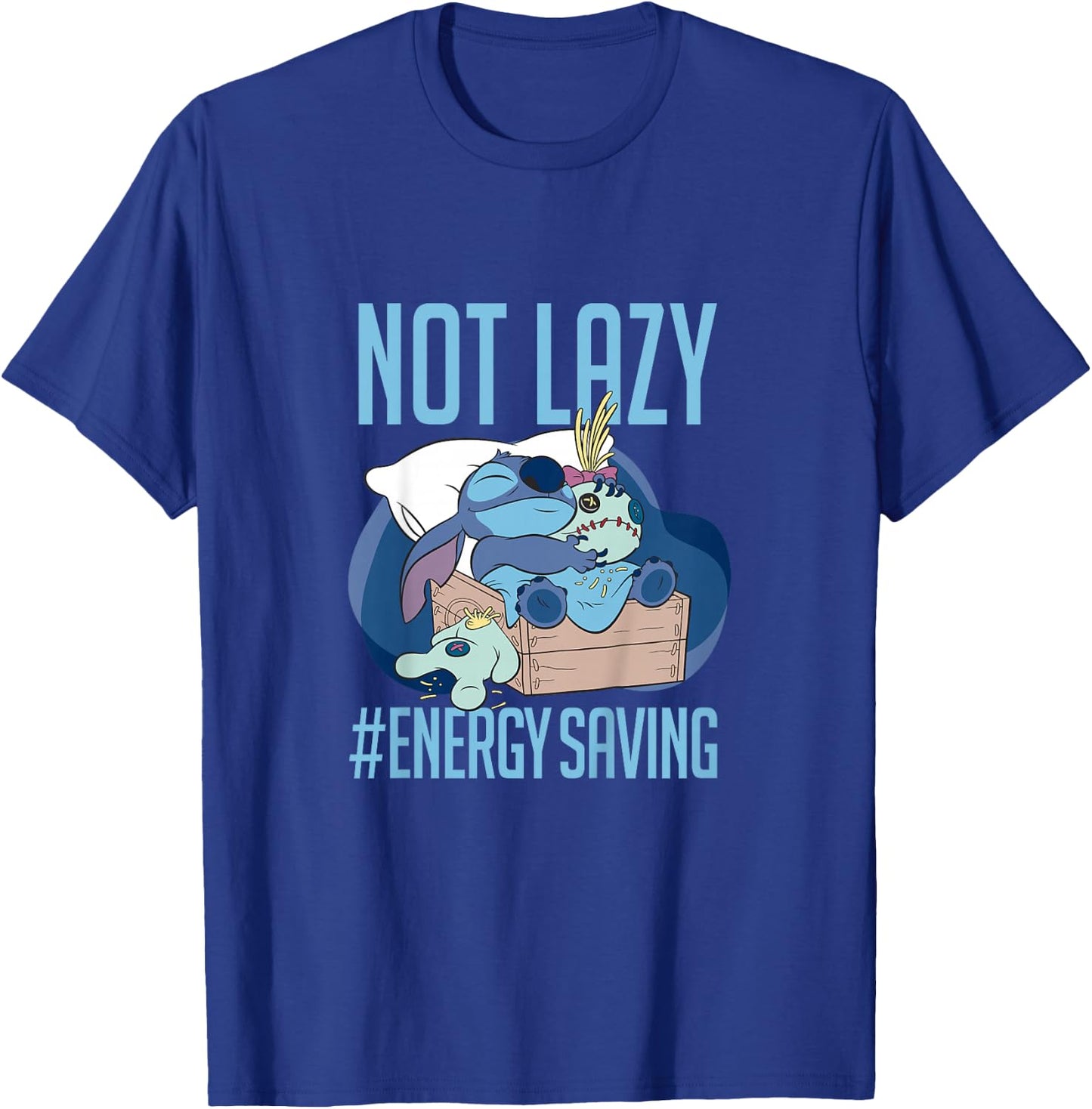 Kids Disney Lilo & Stitch Not Lazy Saving Energy Quote Youth T-Shirt - T-Shirt | Royal