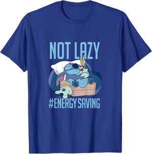 Kids Disney Lilo & Stitch Not Lazy Saving Energy Quote Youth T-Shirt - T-Shirt | Royal
