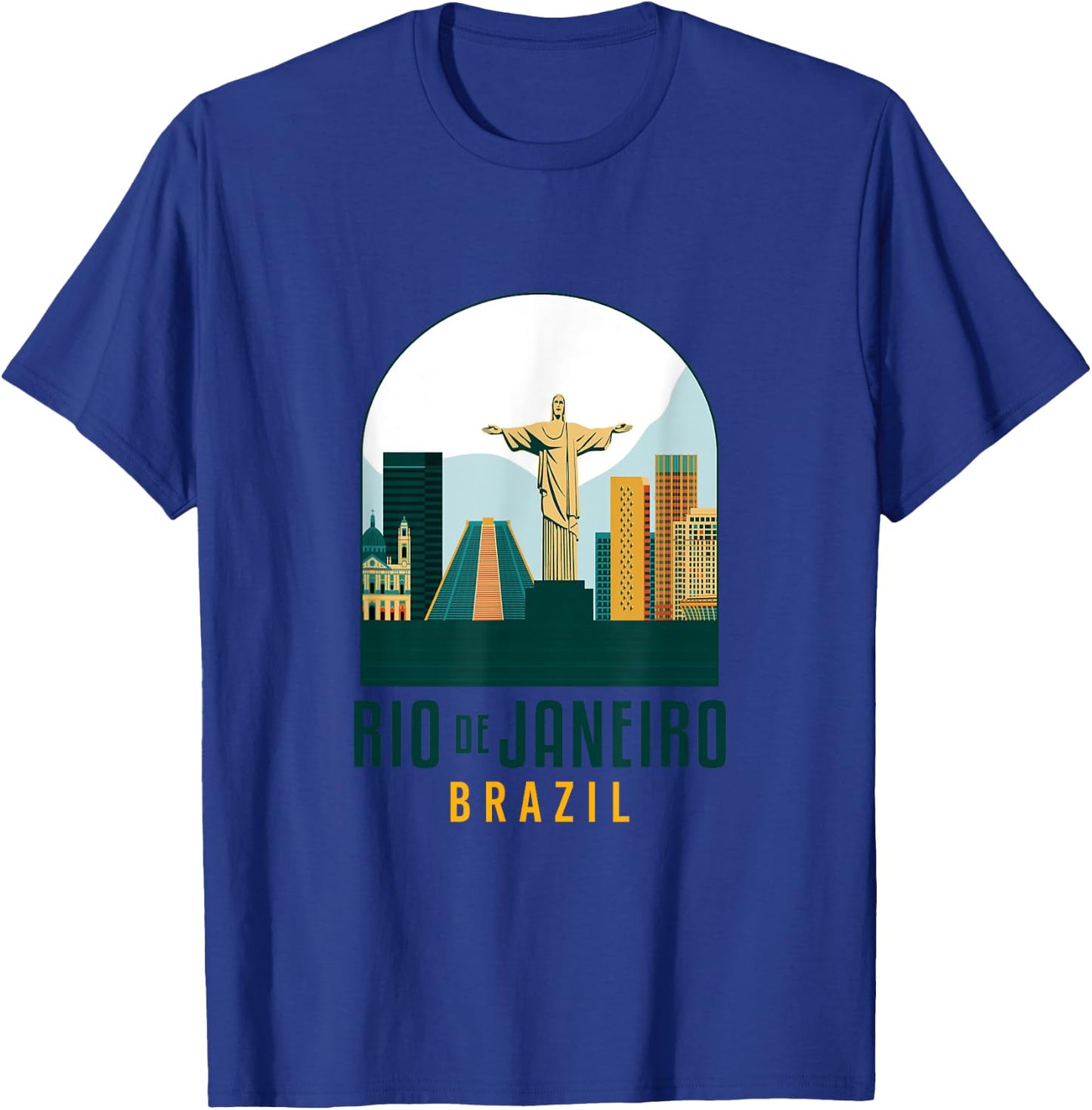 Rio De Janeiro Brasil Traveling Christ The Redeemer Travel T-Shirt - T-Shirt | Royal
