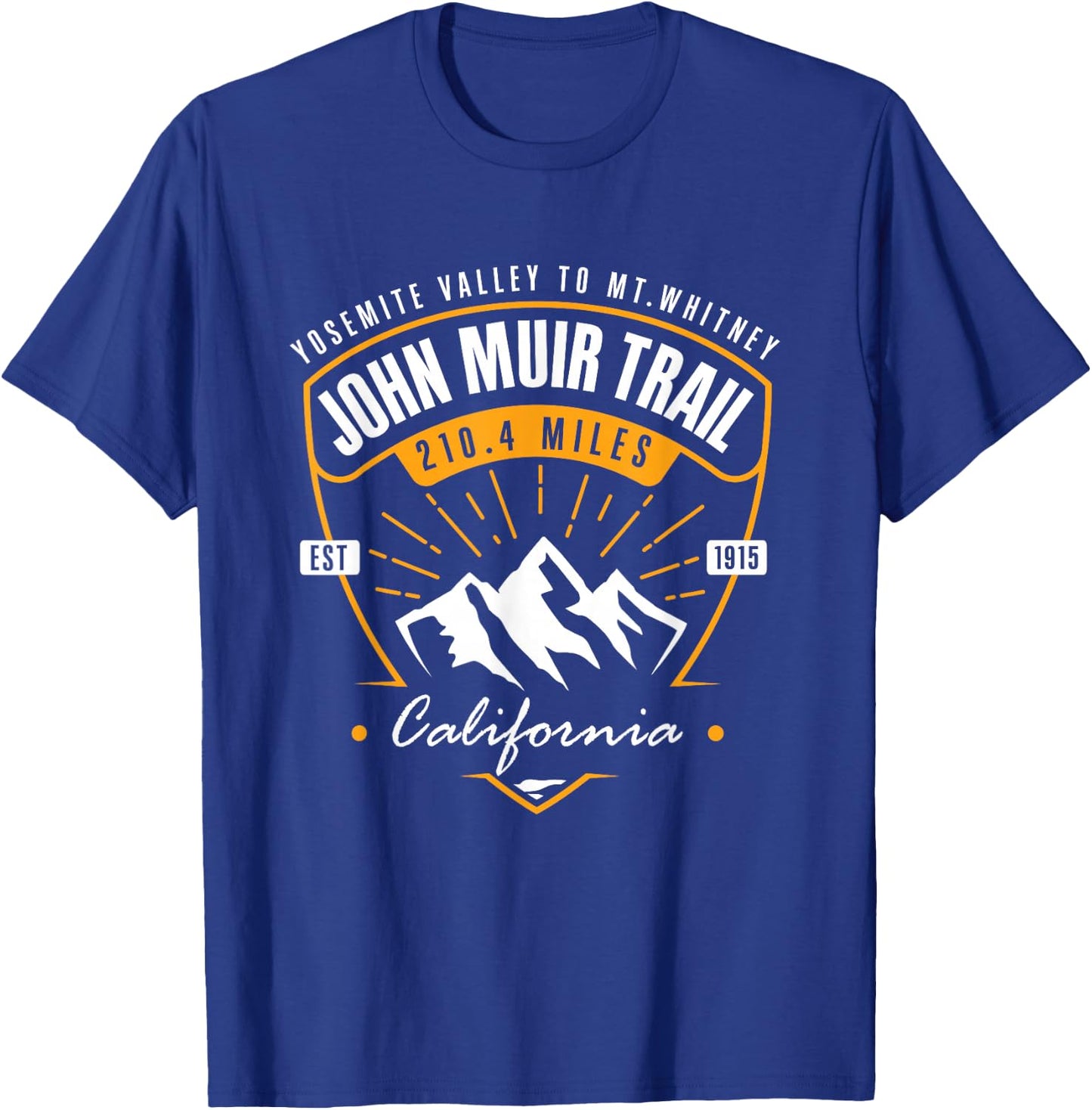 John Muir Trail Hiking Backpacking California Hiker T-Shirt - T-Shirt | Royal