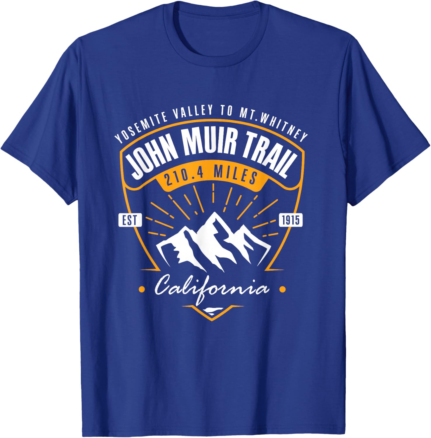 John Muir Trail Hiking Backpacking California Hiker T-Shirt - T-Shirt | Royal