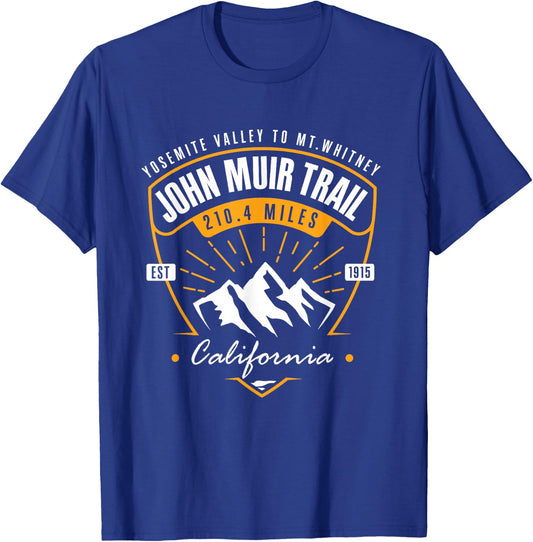 John Muir Trail Hiking Backpacking California Hiker T-Shirt - T-Shirt | Royal