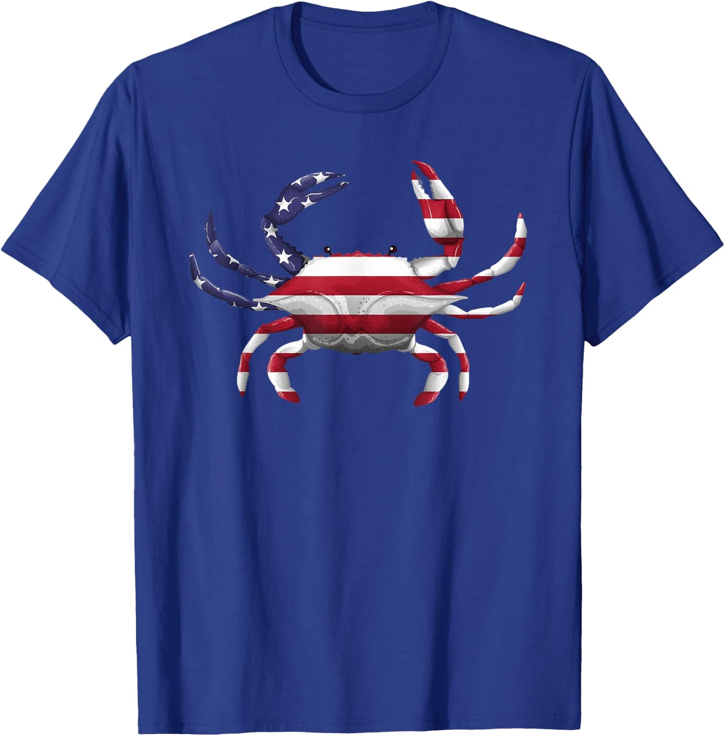 Cool Crab Women Fourth July Flag Patriotic Crabbing T-Shirt - T-Shirt | Royal