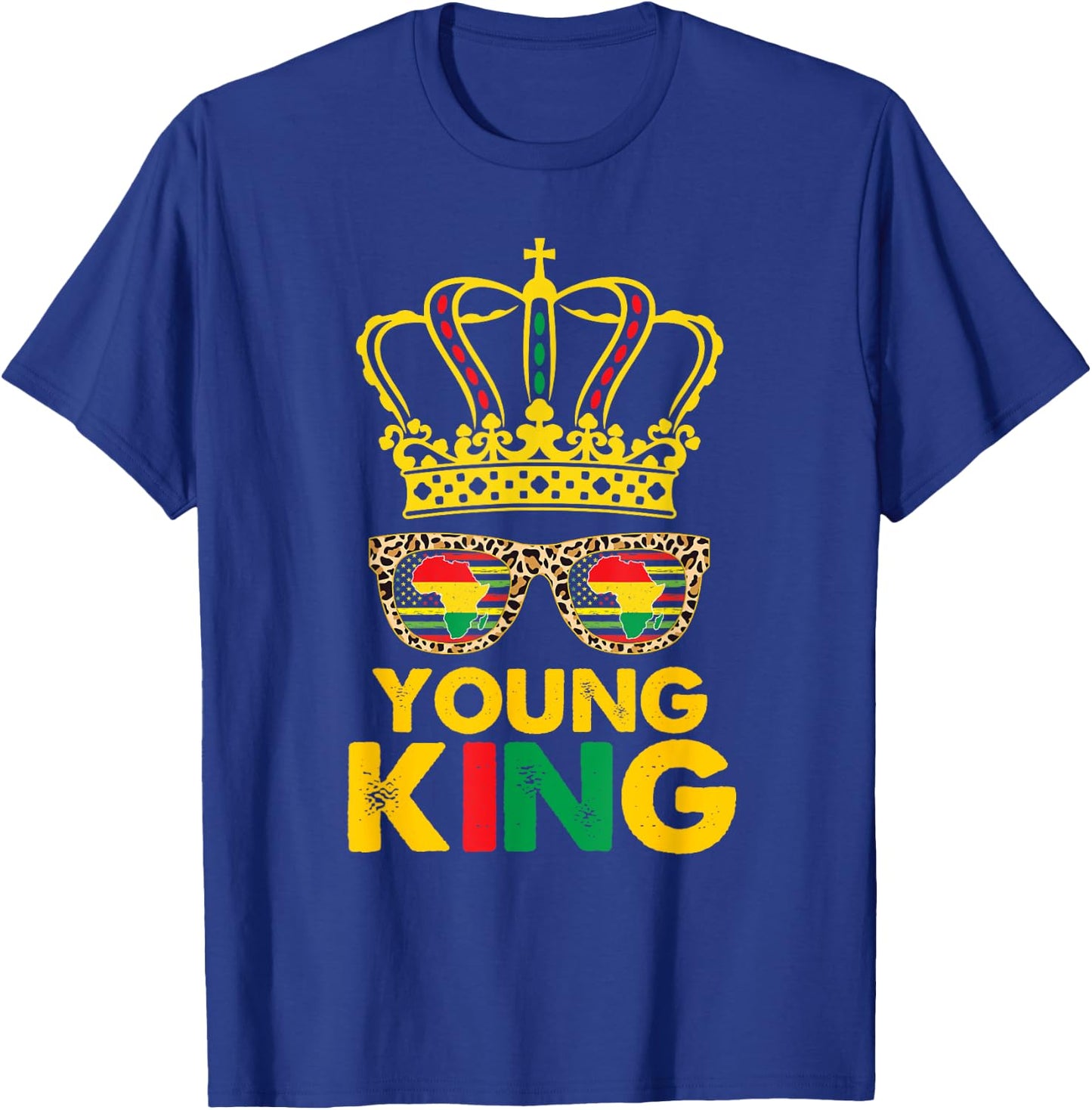 Kids Boys Young King Crown African American 1865 Juneteenth T-Shirt - T-Shirt | Royal