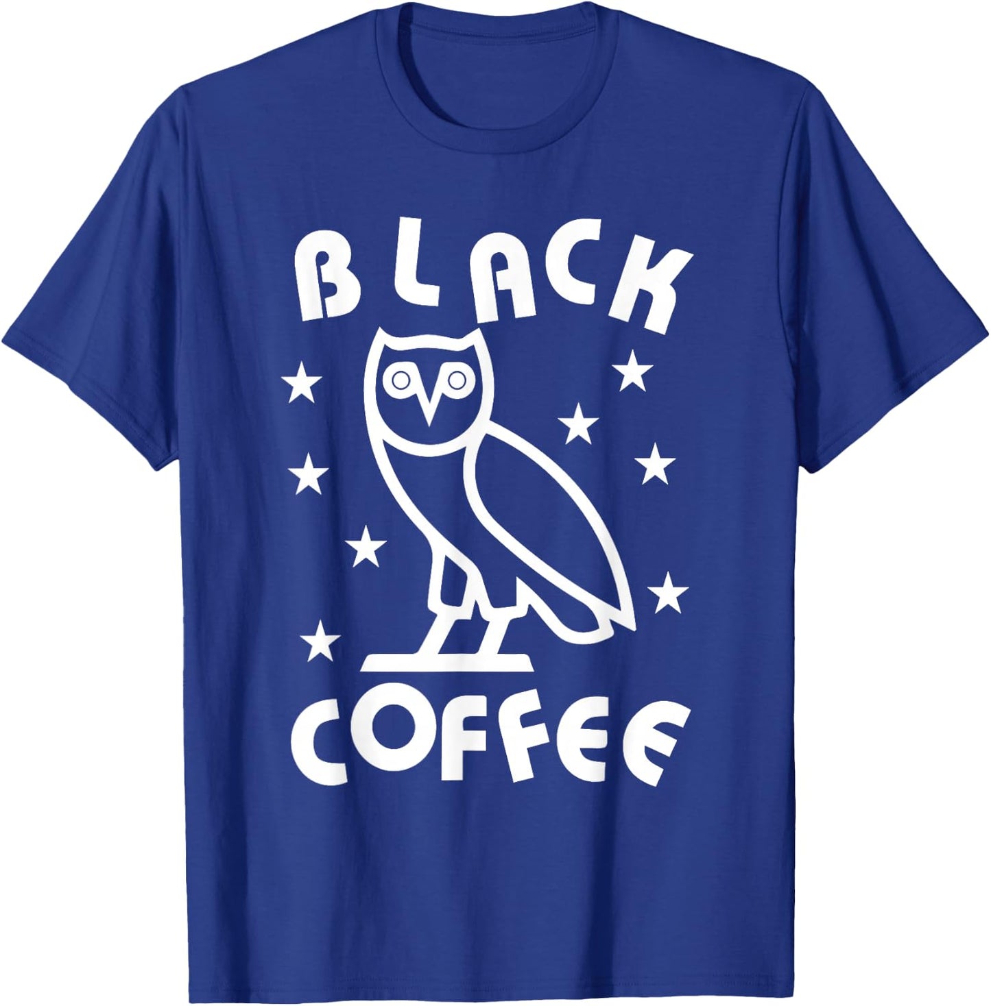 DazzleUpBoutique Black Coffee Owl City - Women's -Adults Regular Fit Cotton Blend Short Sleeve Modern Music Themed - Small T-Shirt - T-Shirt | Royal