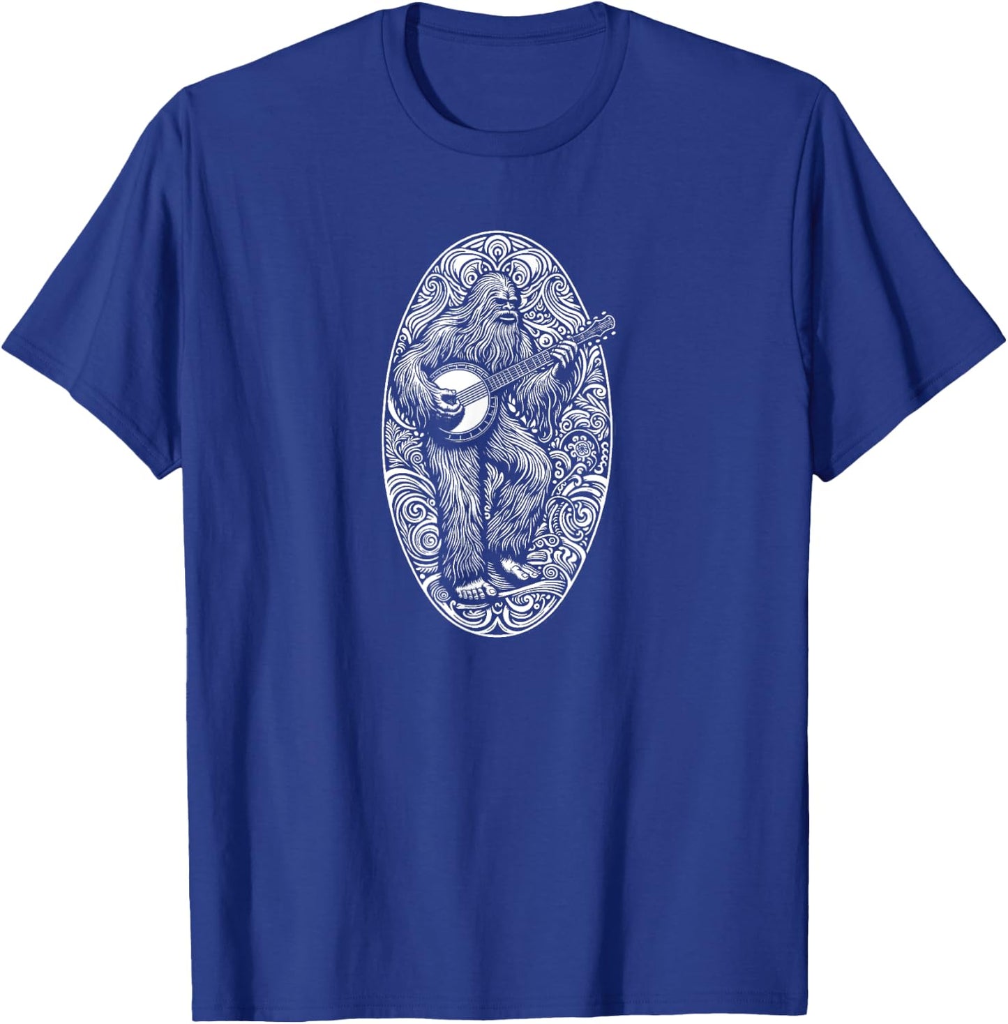 Artistic Banjo Sasquatch Bigfoot Bluegrass T-Shirt - T-Shirt | Royal