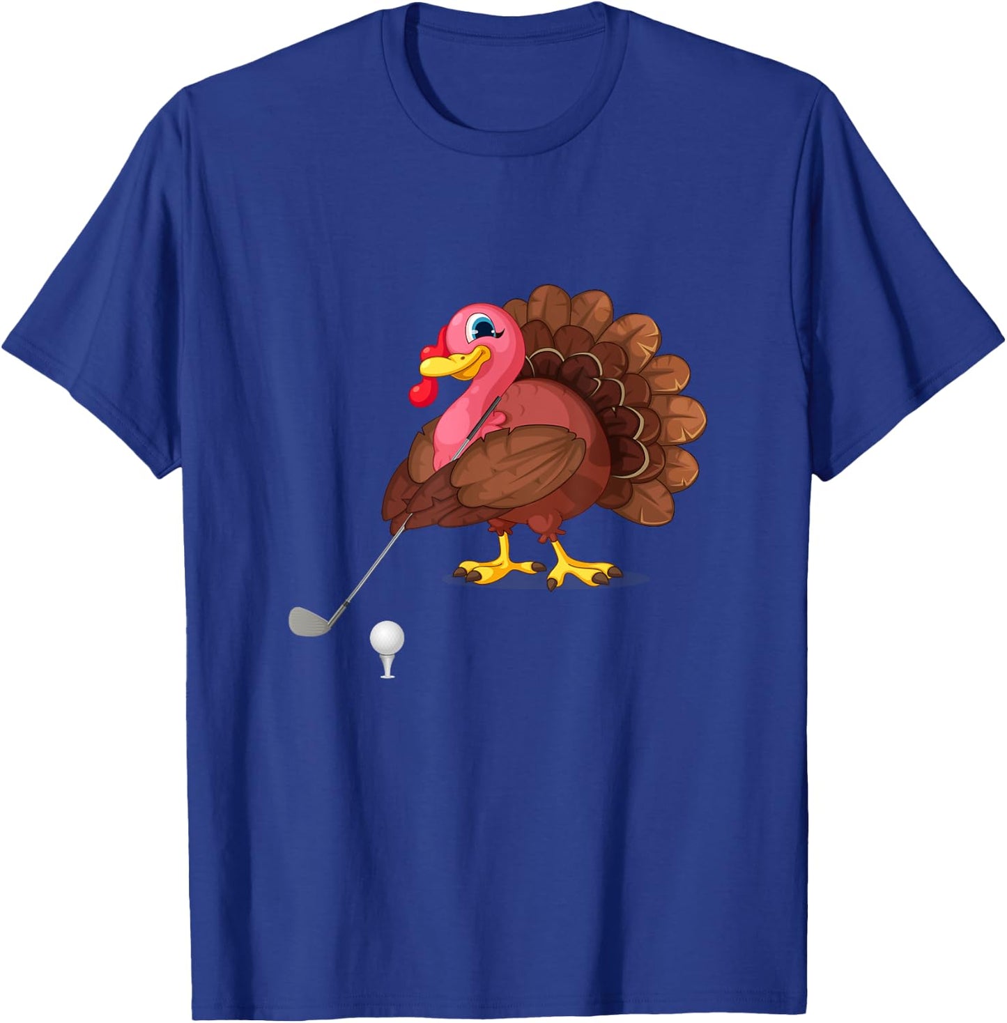 Golf Club Cute Thanksgiving Day Funny Love Golfing Turkey T-Shirt - T-Shirt | Royal