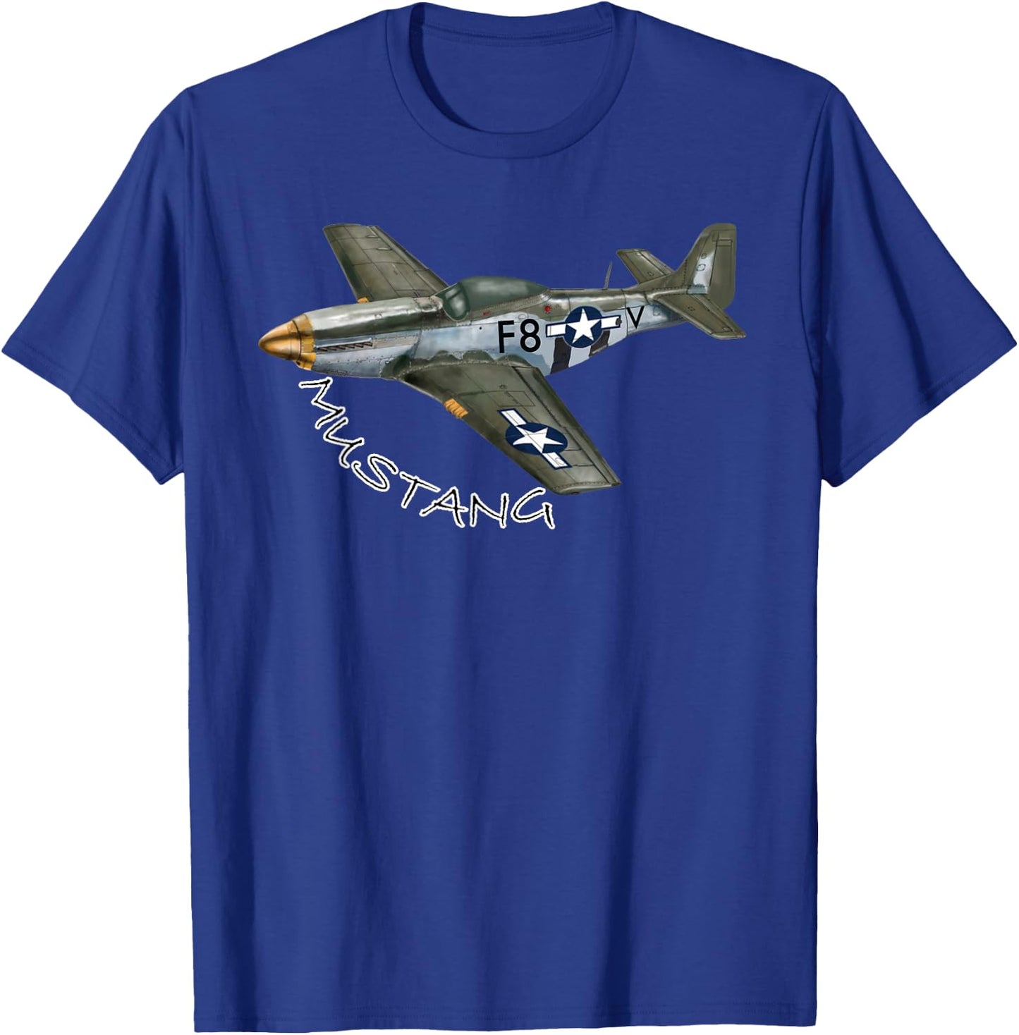 P51 Mustang WW2 Warplanes Warbirds Plane Spotter T-Shirt - T-Shirt | Royal