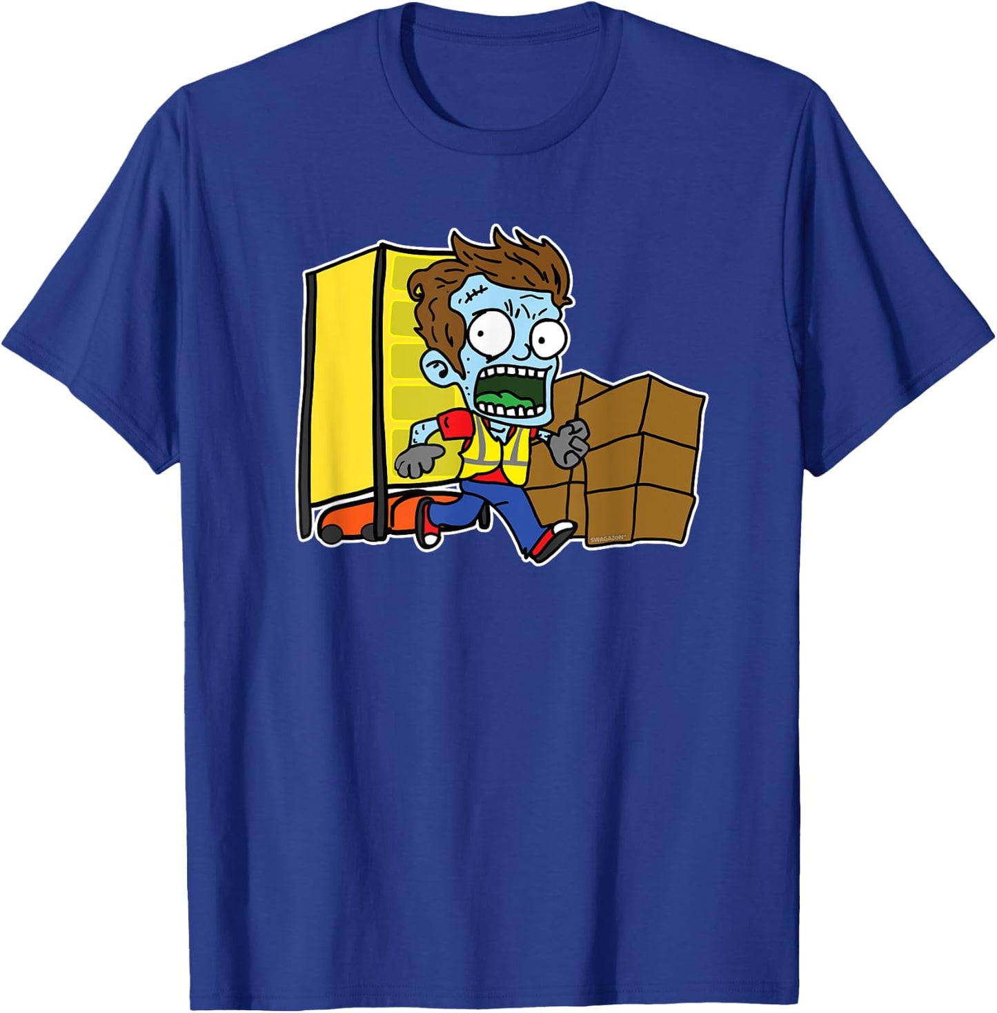 AmaZombie x Swagazon Coworker Associate Zombie Running T-Shirt - T-Shirt | Royal