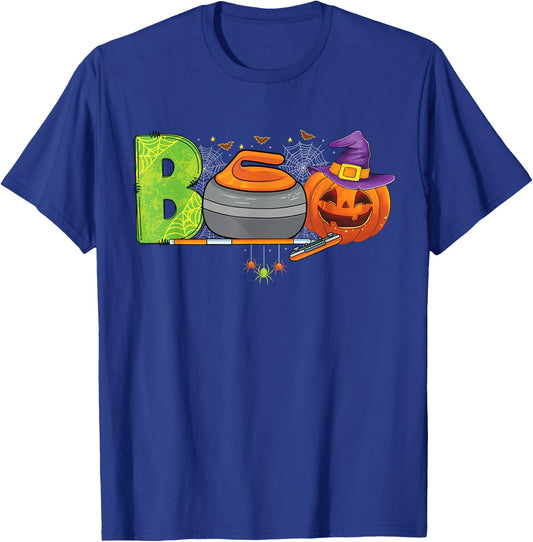 Boo Curling Player ice Sports Curling Halloween costume T-Shirt - T-Shirt | Royal
