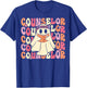 Groovy Halloween School Counselor Retro Ghost Counselor T-Shirt - T-Shirt | Royal