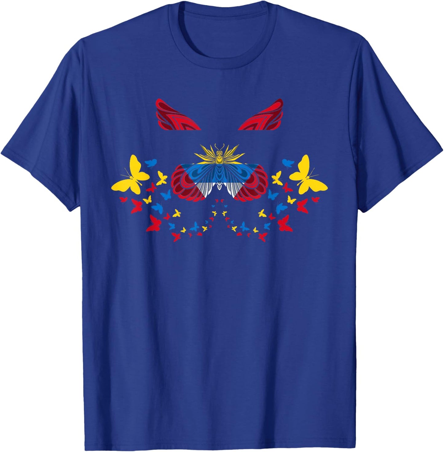 Antigua And Barbuda Flag Antiguan Butterflies T-Shirt - T-Shirt | Royal