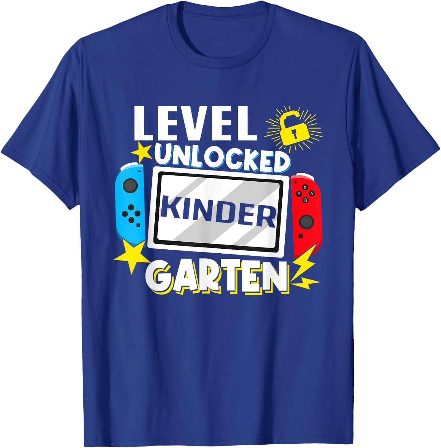 First Day Of Kindergarten Level Unlocked Game Back To School T-Shirt - T-Shirt | Royal