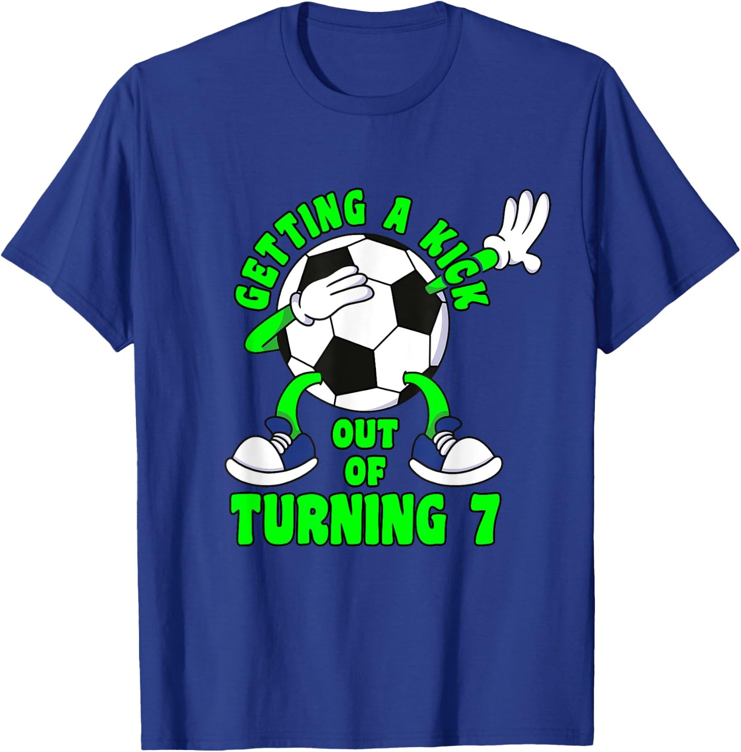 7 Year Old Happy 7th Birthday Soccer 7th Birthday T-Shirt - T-Shirt | Royal