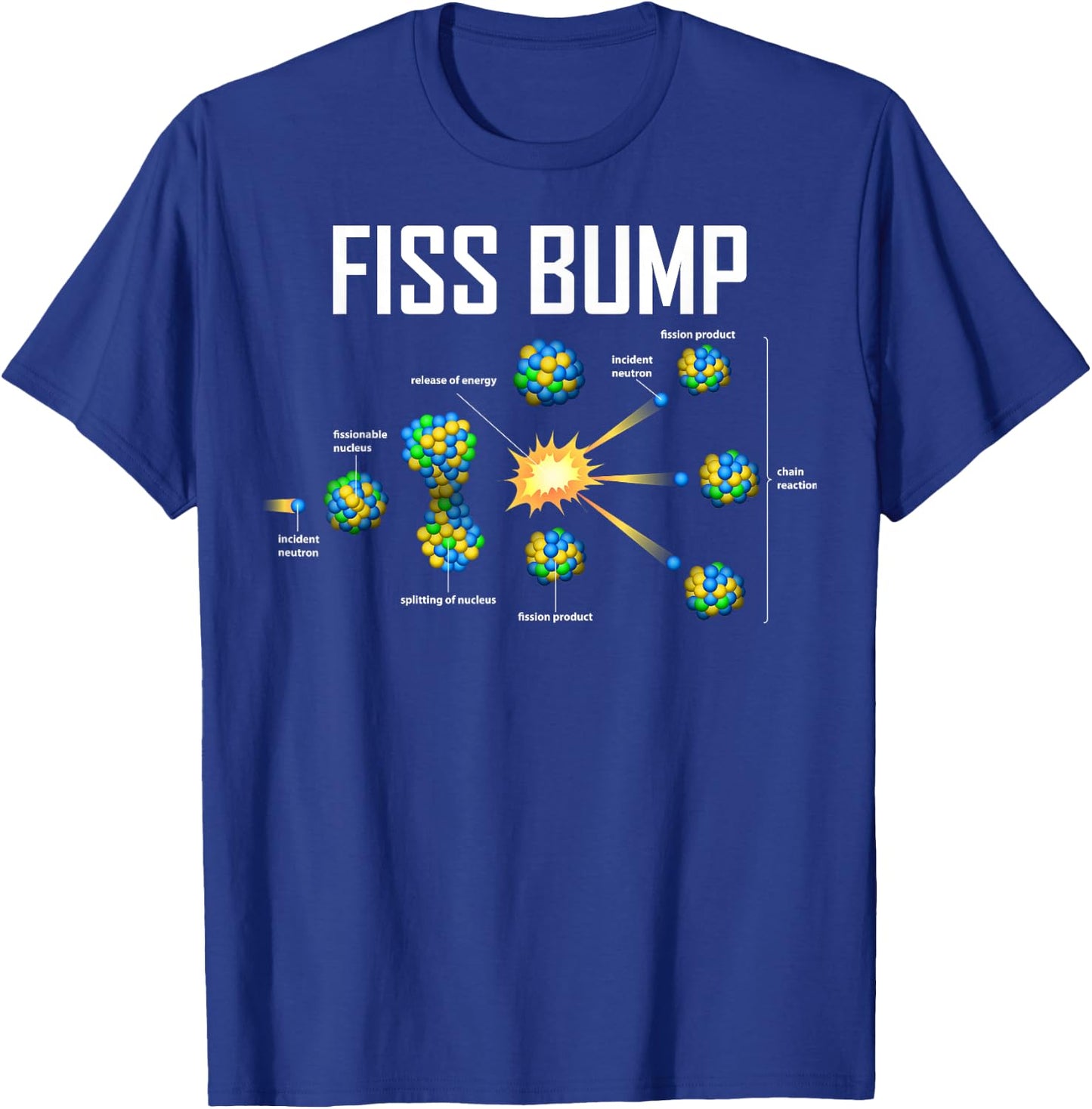 Fiss Bump Funny Nuclear Engineer Nuclear Power Plant T-Shirt - T-Shirt | Royal