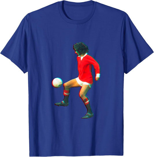 TV Times George Best Playing with Manchester United T-Shirt - T-Shirt | Royal