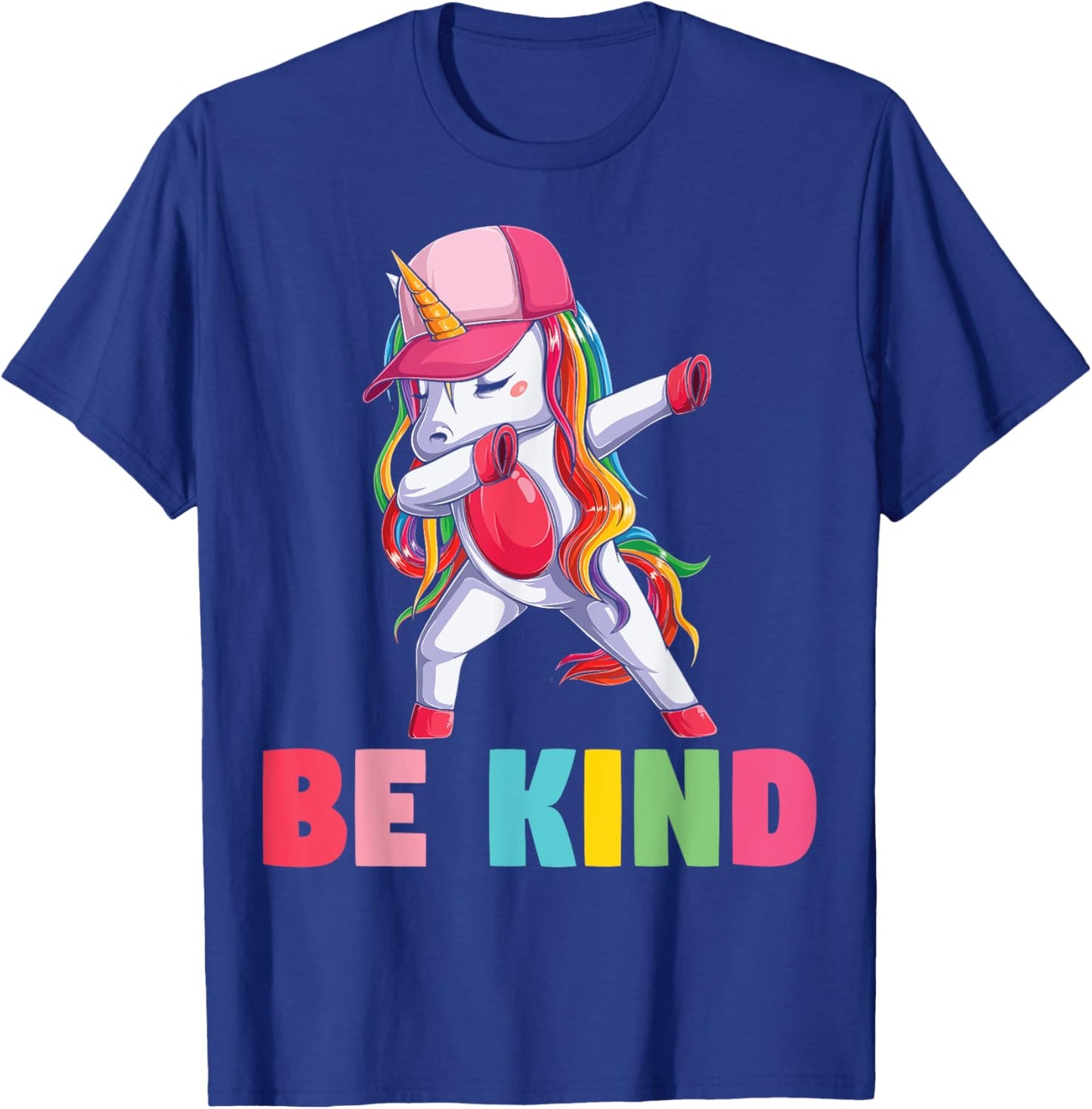 Girls Unicorn Kindness Be Kind Kids T-Shirt - T-Shirt | Royal