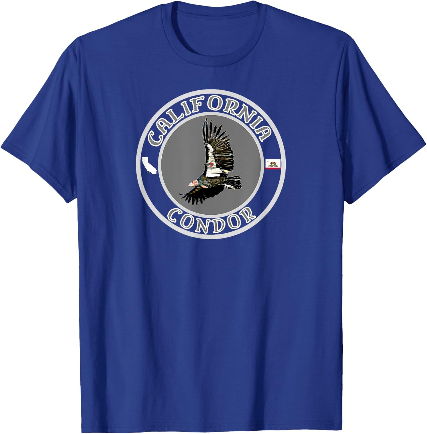 Mojave Trading Post California Condor , -Adults, -Kids, Black, Small, Short Sleeve, Classic Fit, Cotton, Polyester T-Shirt - T-Shirt | Royal
