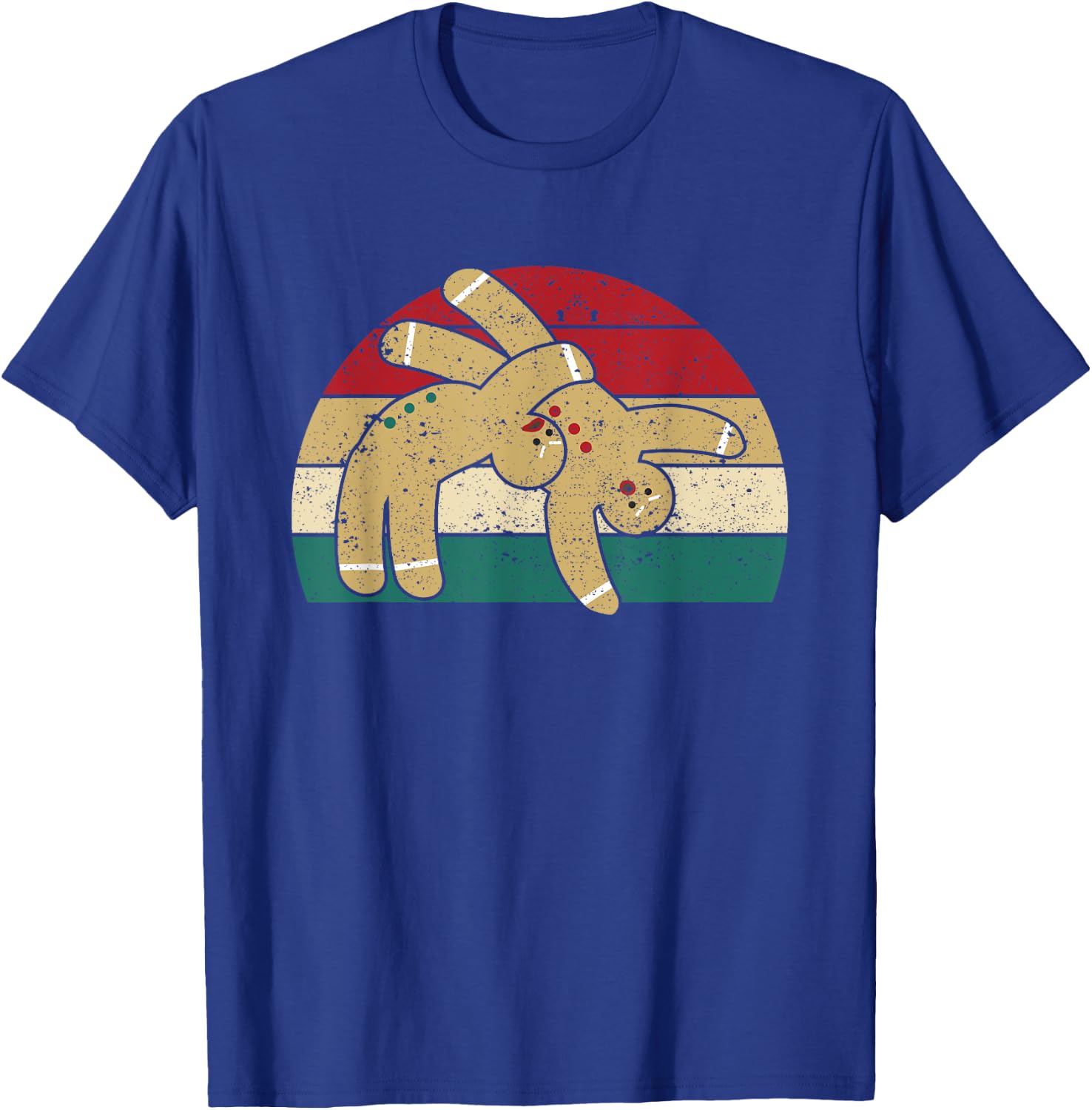 Gingerbread Man Cookies Christmas Funny Fighting Wrestling T-Shirt - T-Shirt | Royal