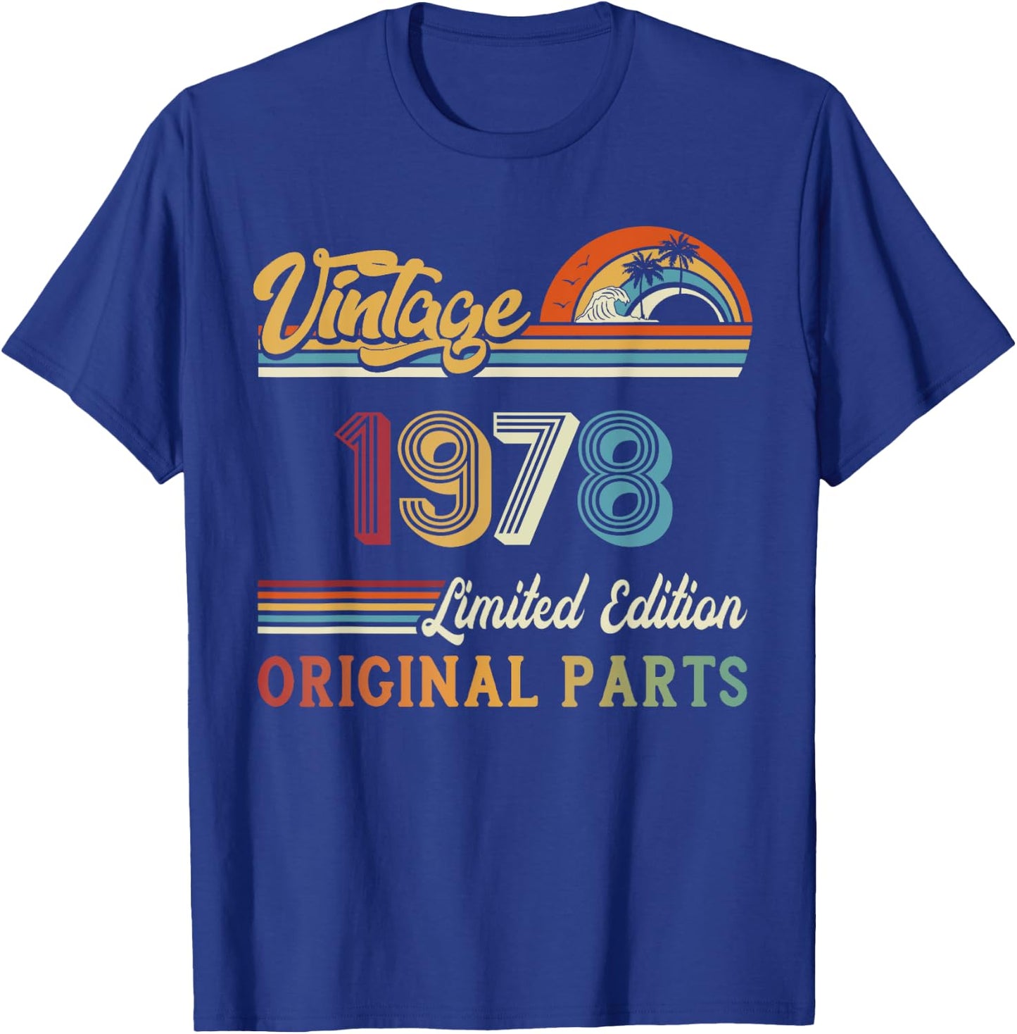 Vintage 1978 Limited Edition Original Parts 45th Birthday T-Shirt - T-Shirt | Royal