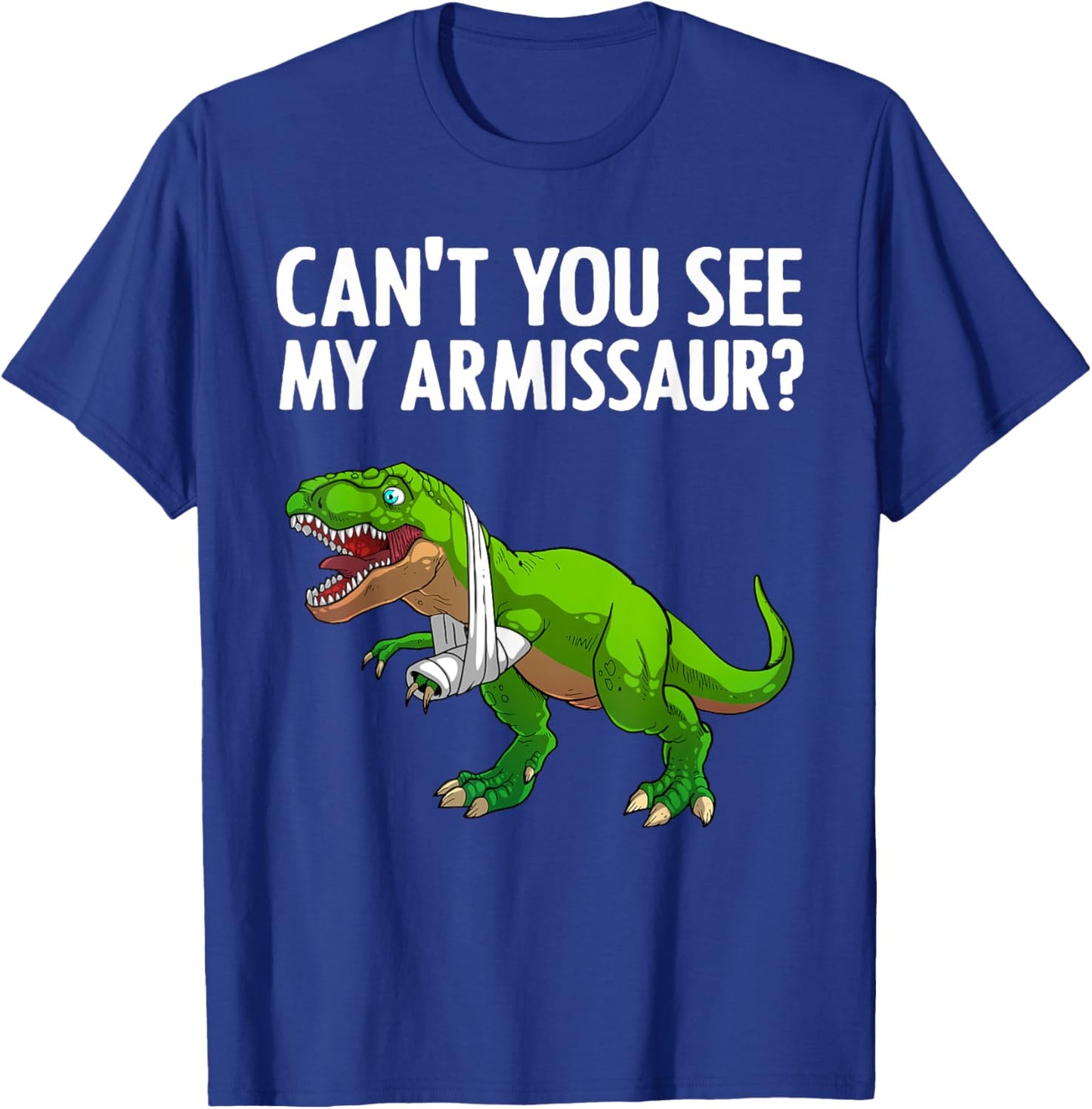 Funny Broken Arm Boy Kids Hand Wrist Injury Dinosaur T-Shirt - T-Shirt | Royal