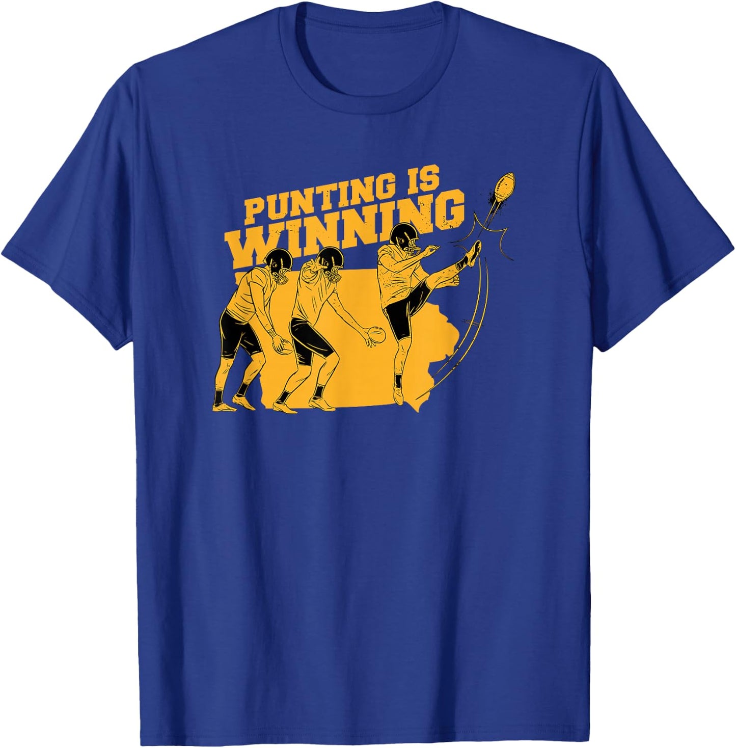 Punting Is Winning Retro Football Punter Funny T-Shirt - T-Shirt | Royal