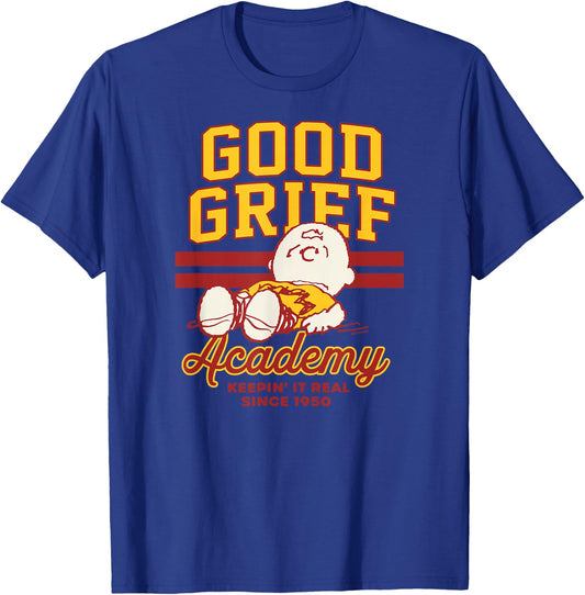 Peanuts - Good Grief Academy T-Shirt - T-Shirt | Royal