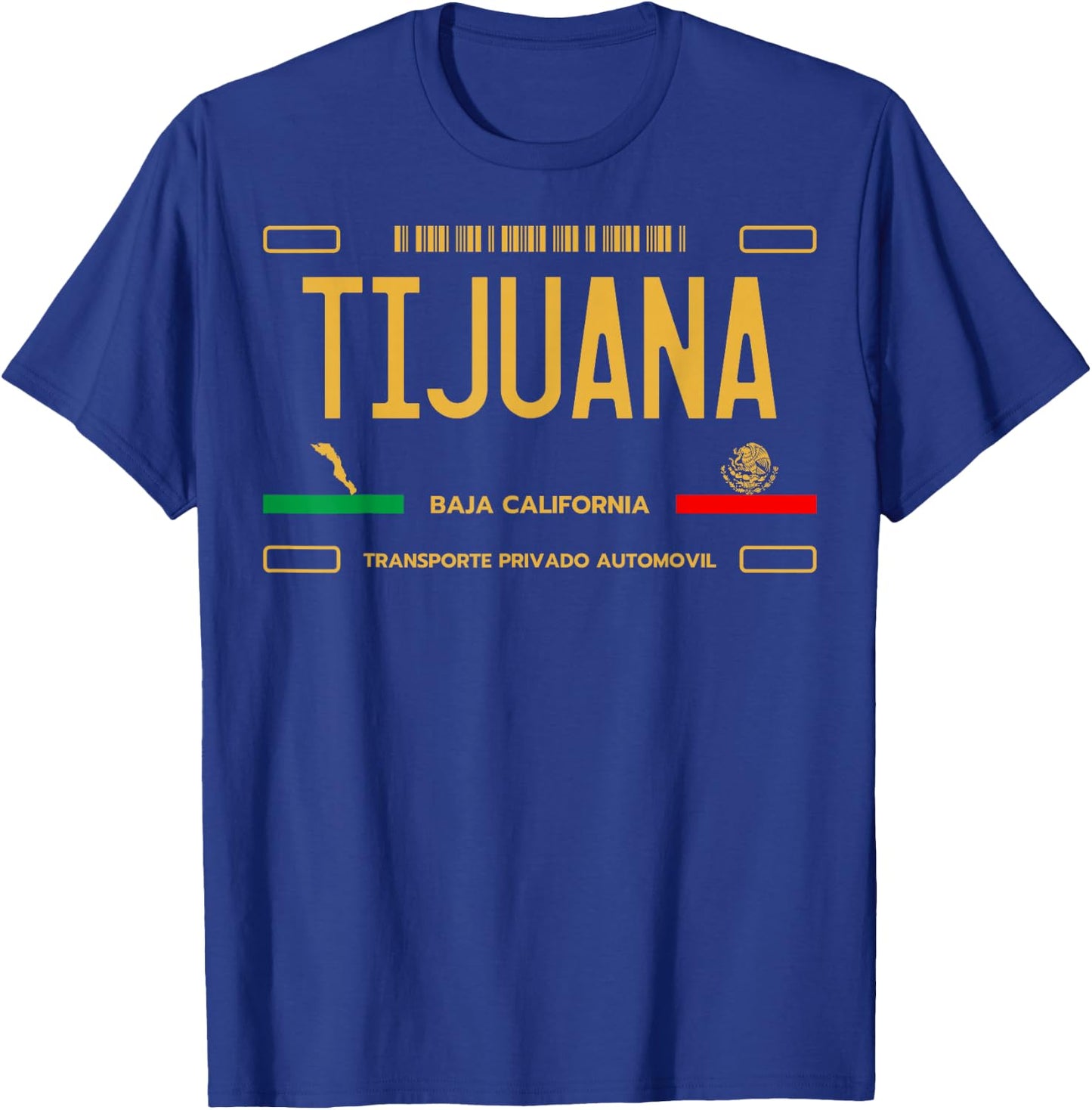 Tijuana License Plate, Tijuana T-Shirt - T-Shirt | Royal