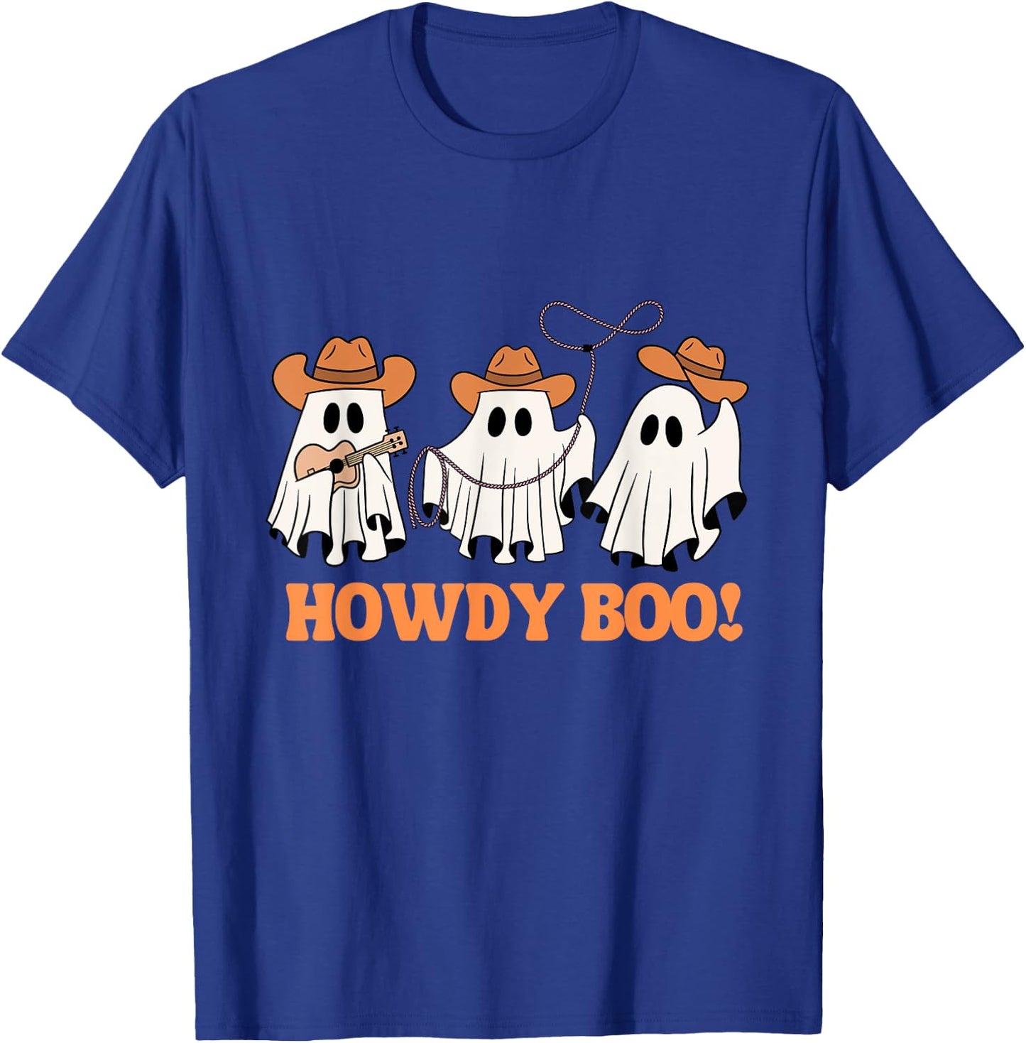 Western Halloween Cowboy Ghost Howdy Boo Funny Retro T-Shirt - T-Shirt | Royal
