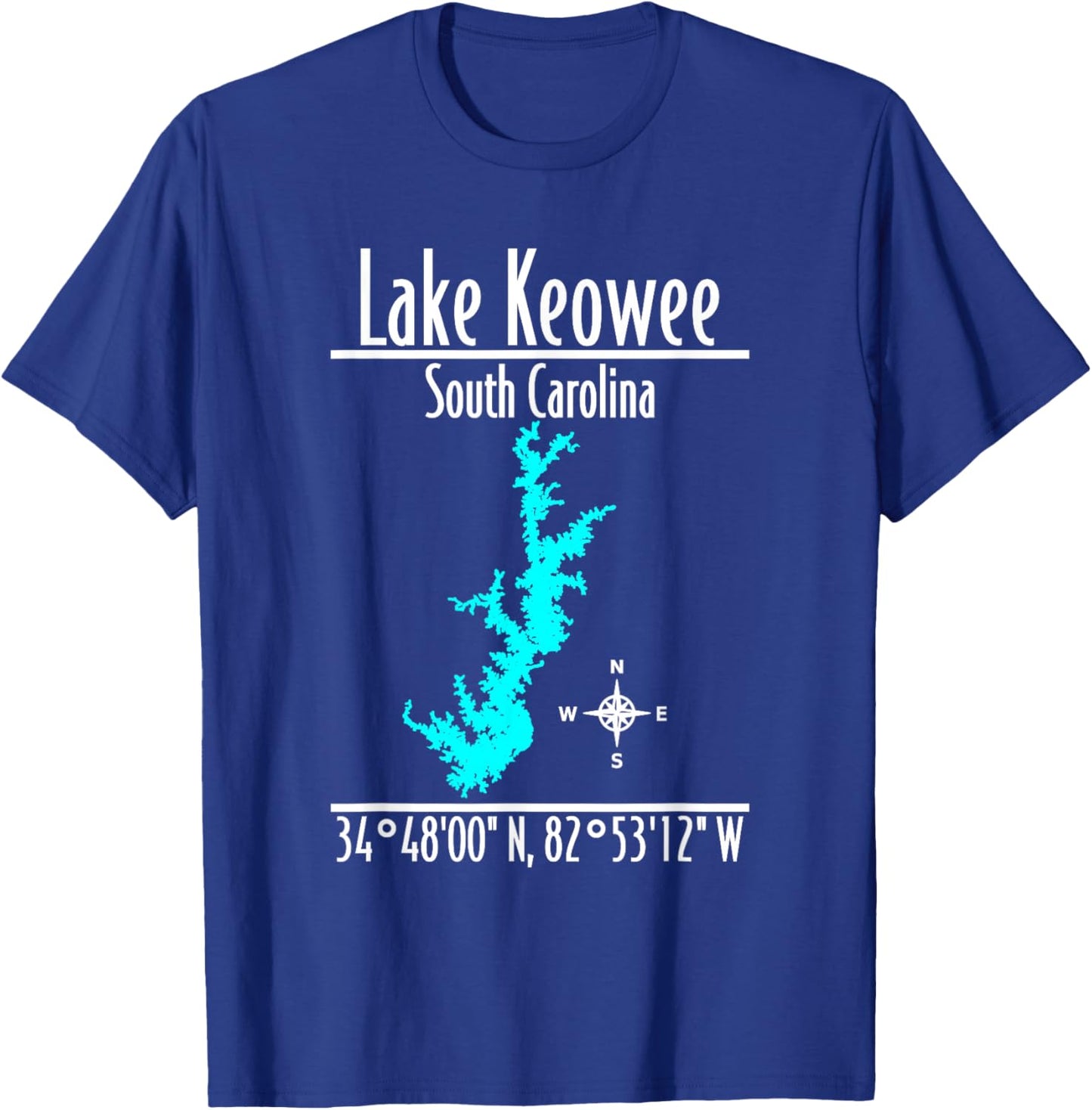 Modern Lake Keowee - South Carolina T-Shirt - T-Shirt | Royal