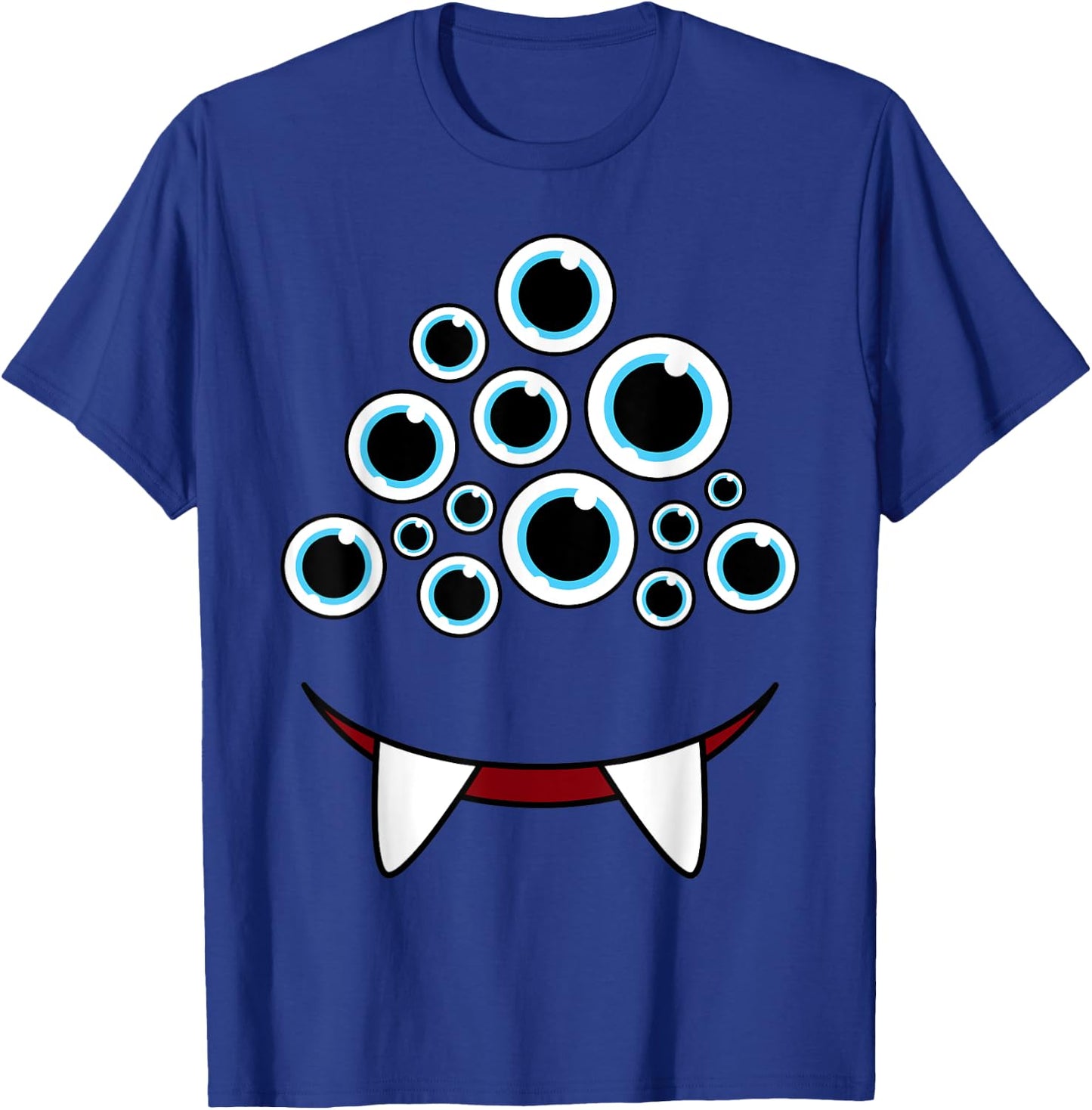 Funny Scary Monster Face Eyeballs Easy Halloween Costume T-Shirt - T-Shirt | Royal