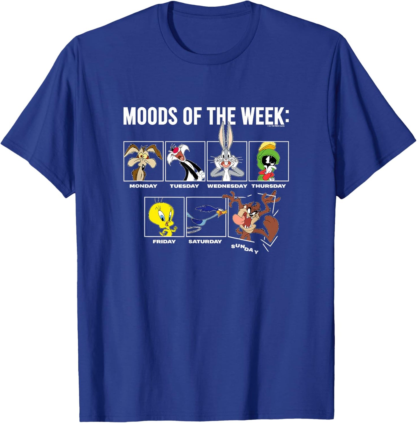 Looney Tunes Moods Of The Week Classic Characters Group Shot T-Shirt - T-Shirt | Royal