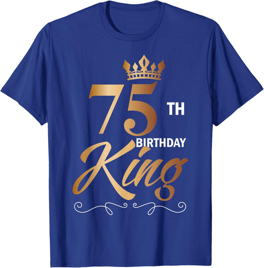 75 Year Old Birthday Husband 75th Birthday King Classic T-Shirt - T-Shirt | Royal