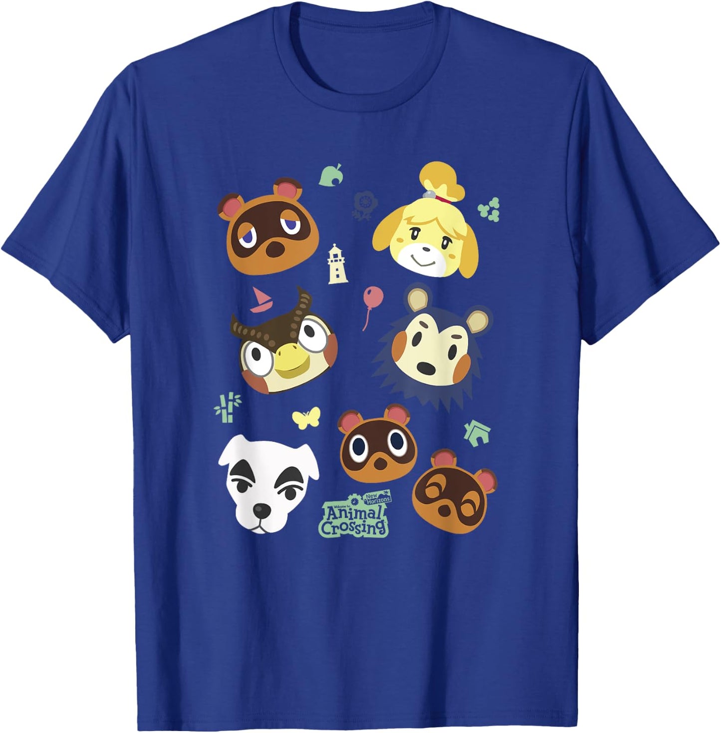 Animal Crossing Cute Pet Friends Nintendo Big Face Jumble T-Shirt - T-Shirt | Royal