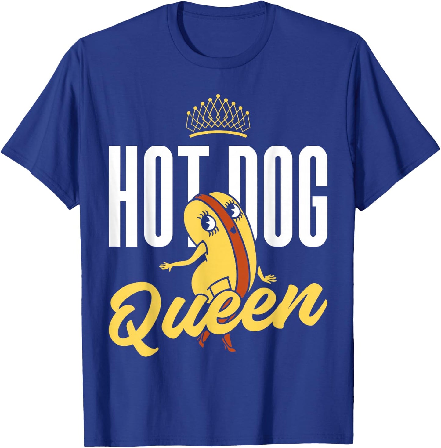 Hot Dog Adult Queen Hot Dog Queen T-Shirt - T-Shirt | Royal