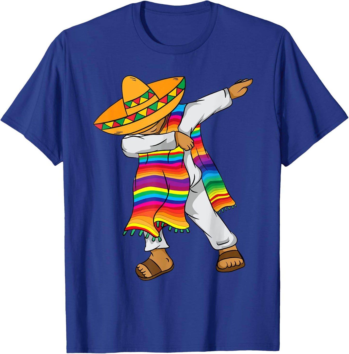Cinco De Mayo Dabbing Mexican Poncho Kids Toddler Boy Men T-Shirt - T-Shirt | Royal