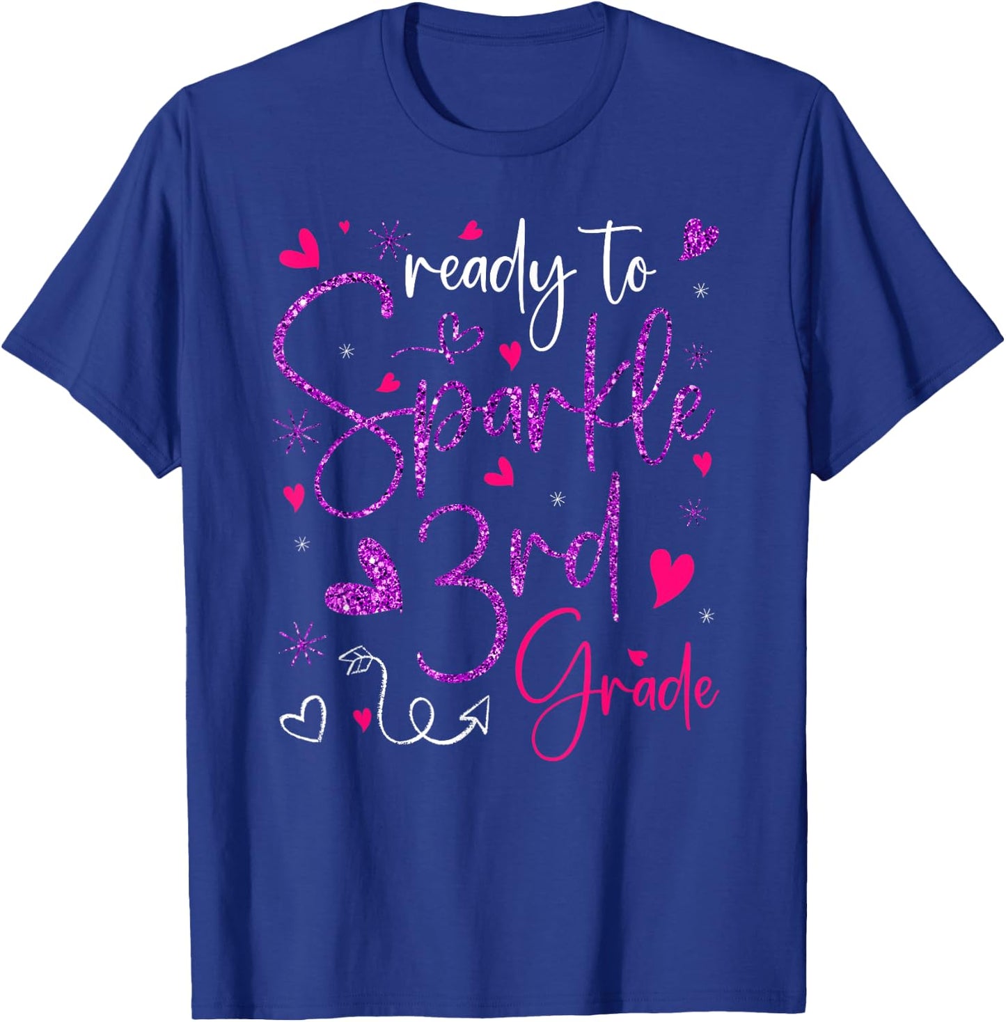 Ready To Sparkle 3rd Grade Back To School Gifts For Girls T-Shirt - T-Shirt | Royal