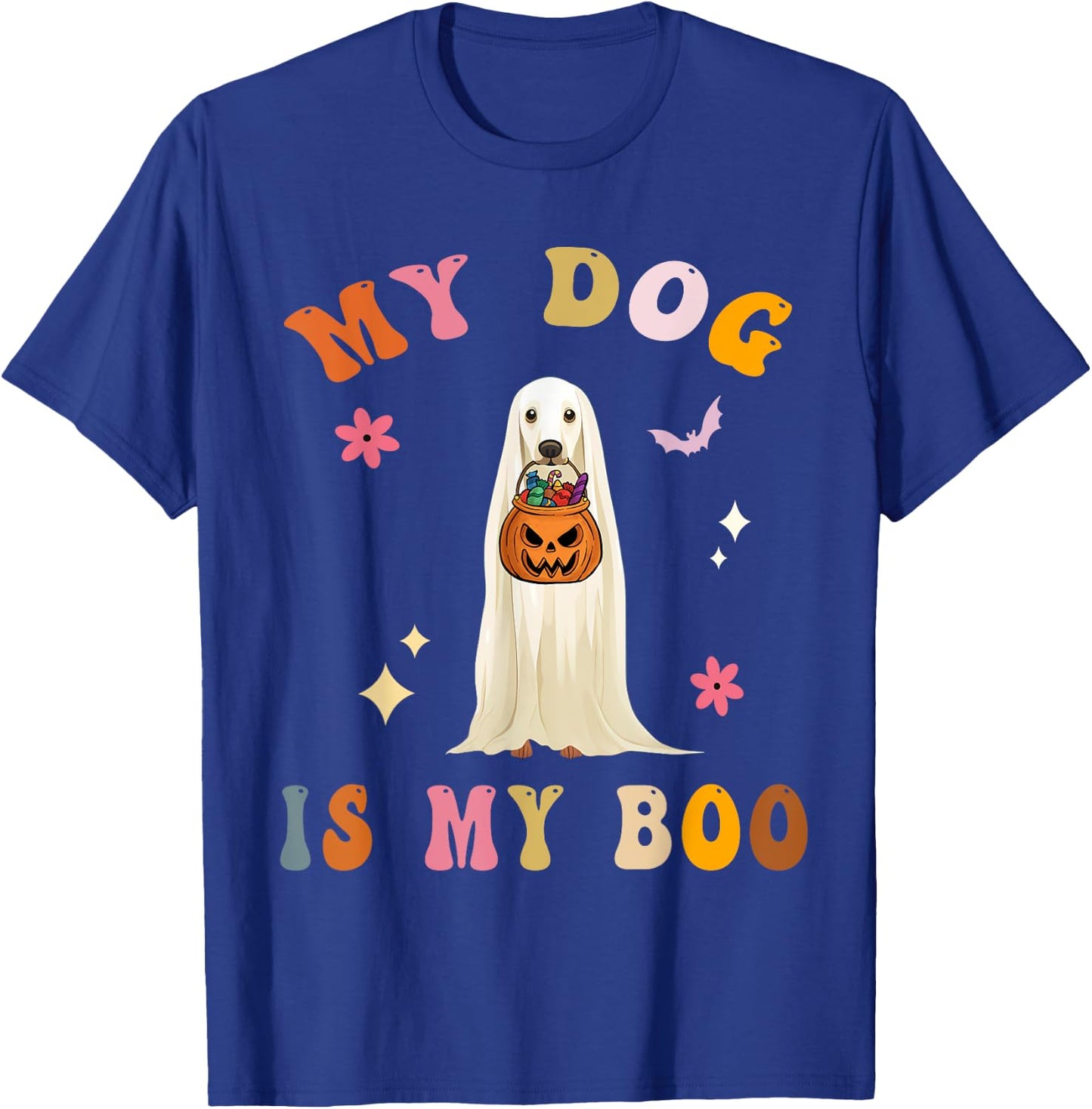 My Dog Is My Boo: Cute Groovy Spooky Halloween Dog Lovers T-Shirt - T-Shirt | Royal
