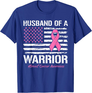 Husband Of A Warrior Breast Cancer Awareness Support Husband T-Shirt - T-Shirt | Royal