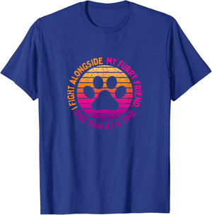Dog Cancer Awareness Prevention Fighting the Battle Love Paw Men Women Kids T-Shirt - T-Shirt | Royal