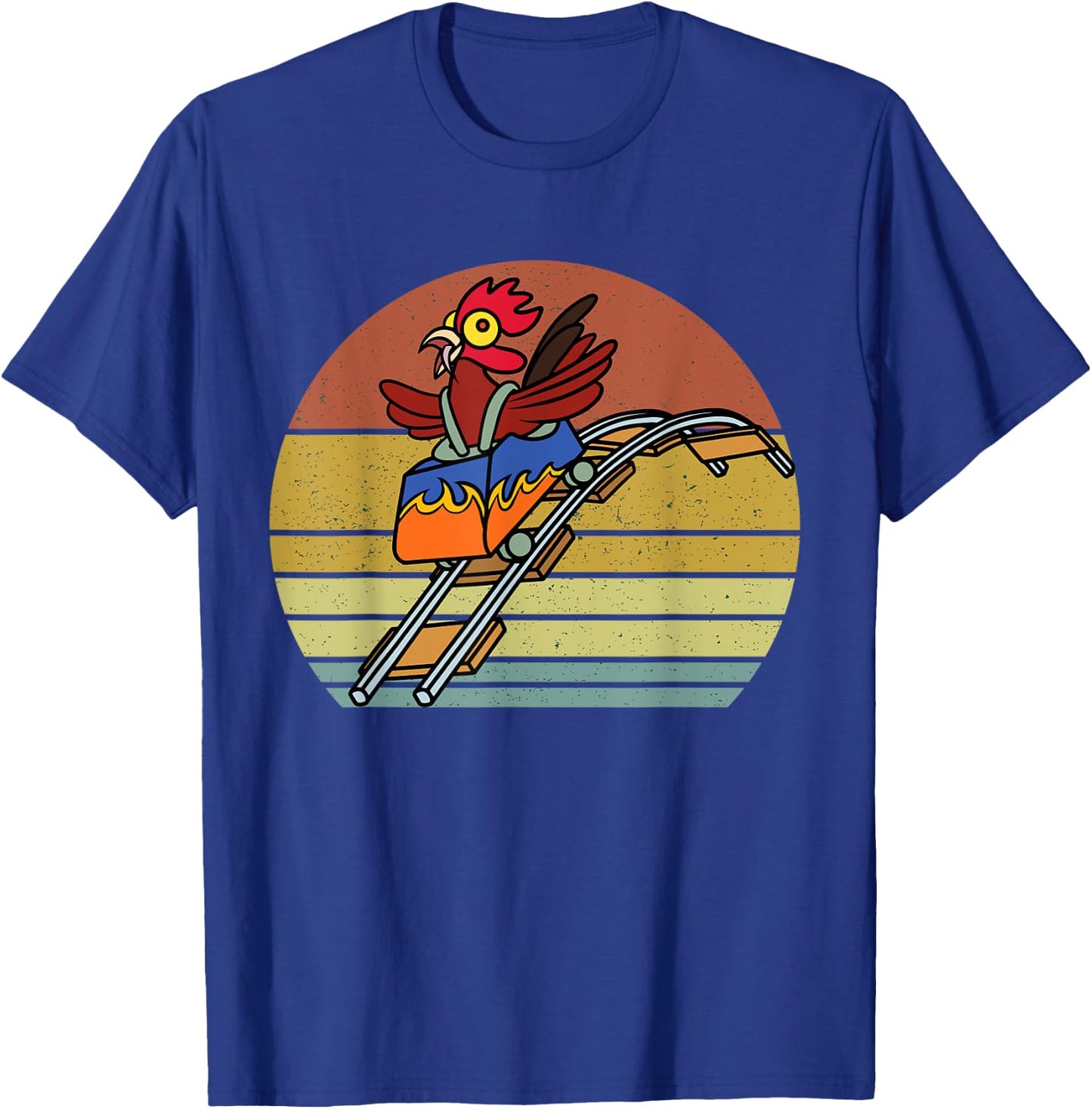 Roller Coaster Chicken Theme Amusement Park Enthusiast funny T-Shirt - T-Shirt | Royal
