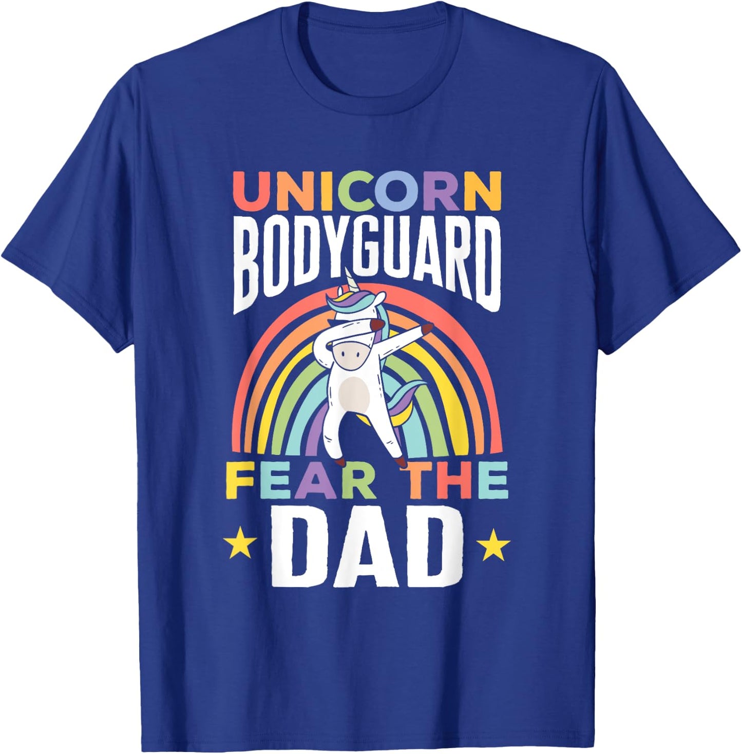 Funny Unicorn Bodyguard Fear The Dad Unicorn Security Men T-Shirt - T-Shirt | Royal