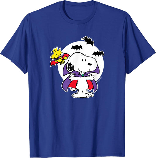 Peanuts - Snoopy Woodstock Vampire T-Shirt - T-Shirt | Royal