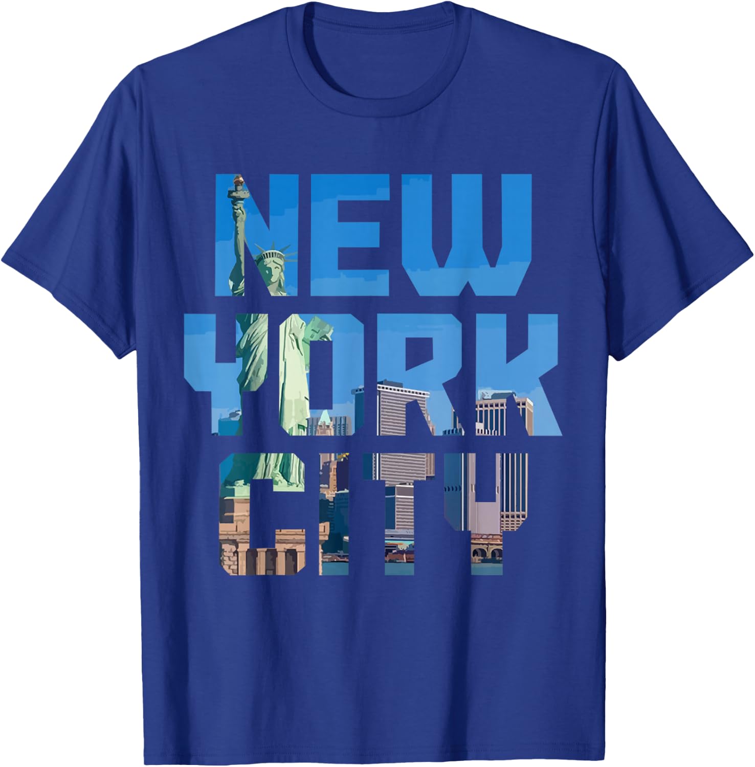 New York City NYC NY Skyline Souvenir Vintage T-Shirt - T-Shirt | Royal