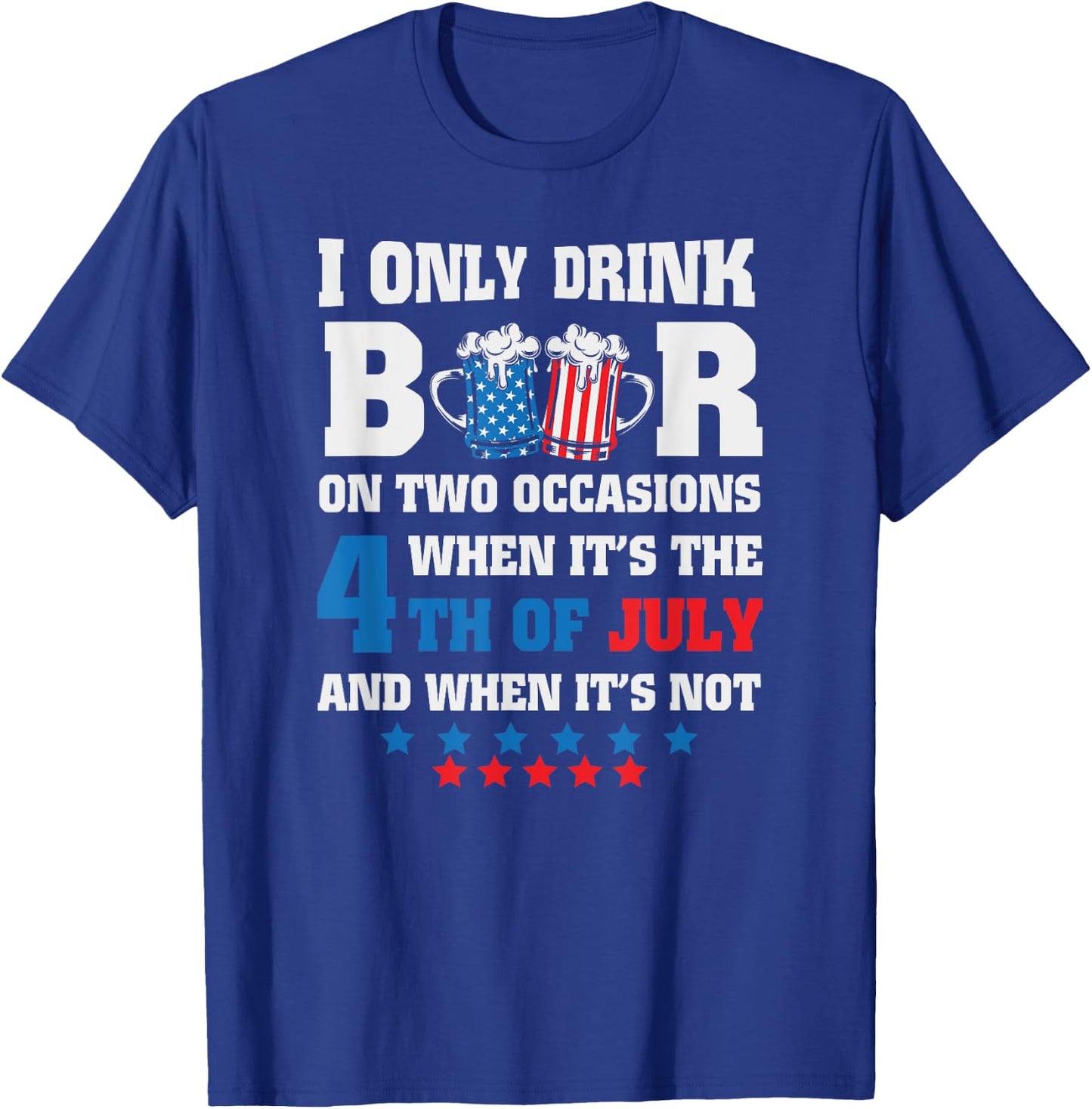 Funny 4th of July-Beer Loving Dad Drinking Gift Men USA Flag T-Shirt - T-Shirt | Royal