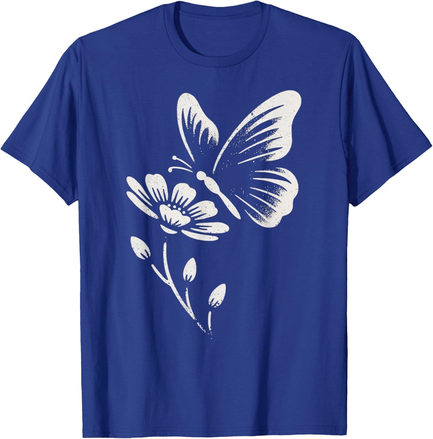 Butterfly and Flower T-Shirt - T-Shirt | Royal