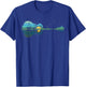 Guitar Lake Reflections Night Sky and Moon Guitar T-Shirt - T-Shirt | Royal