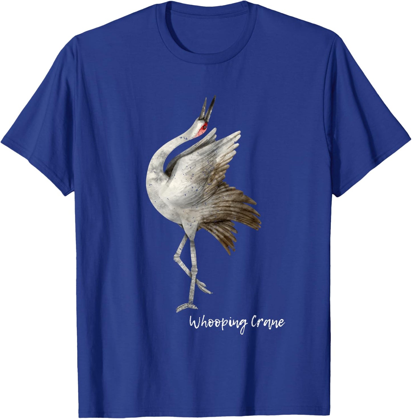 Whooping Crane Graphic Wildlife Bird Watching T-Shirt - T-Shirt | Royal