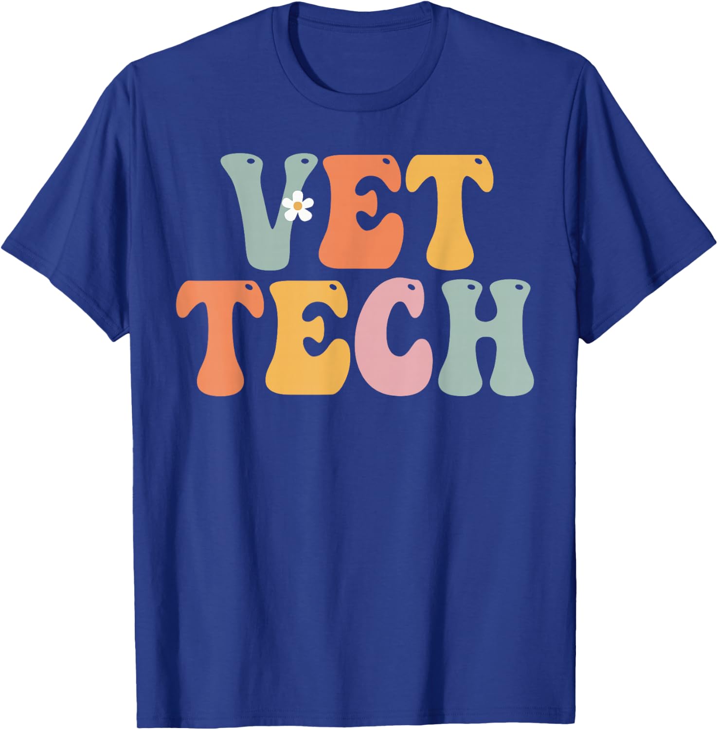 Vet Tech Week Groovy Appreciation Day For Work T-Shirt - T-Shirt | Royal